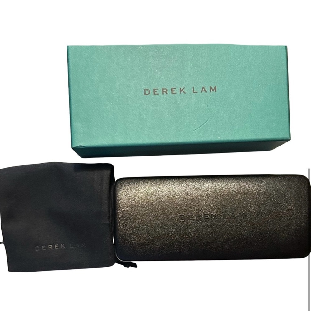 Derek Lam Sunglasses Rectangle Brown Forest Comes with Box Eyeglass Case Pouch - Picture 4 of 4